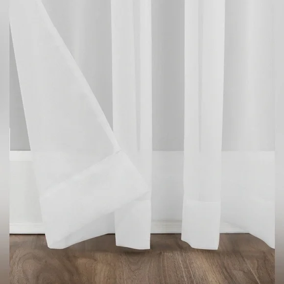 No. 918 Emily Voile Sheer Grommet panel. Set of 2. 59x108 white - Picture 3 of 7